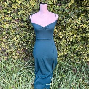 Windsor Teal Midi Dress with Spaghetti Straps